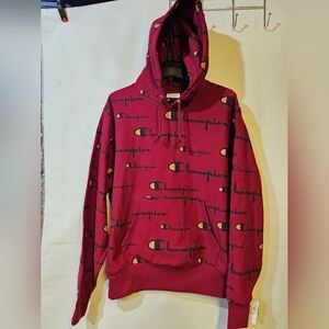 Champion Reverse Weave Maroon Logo Hoodie for Men NWT
